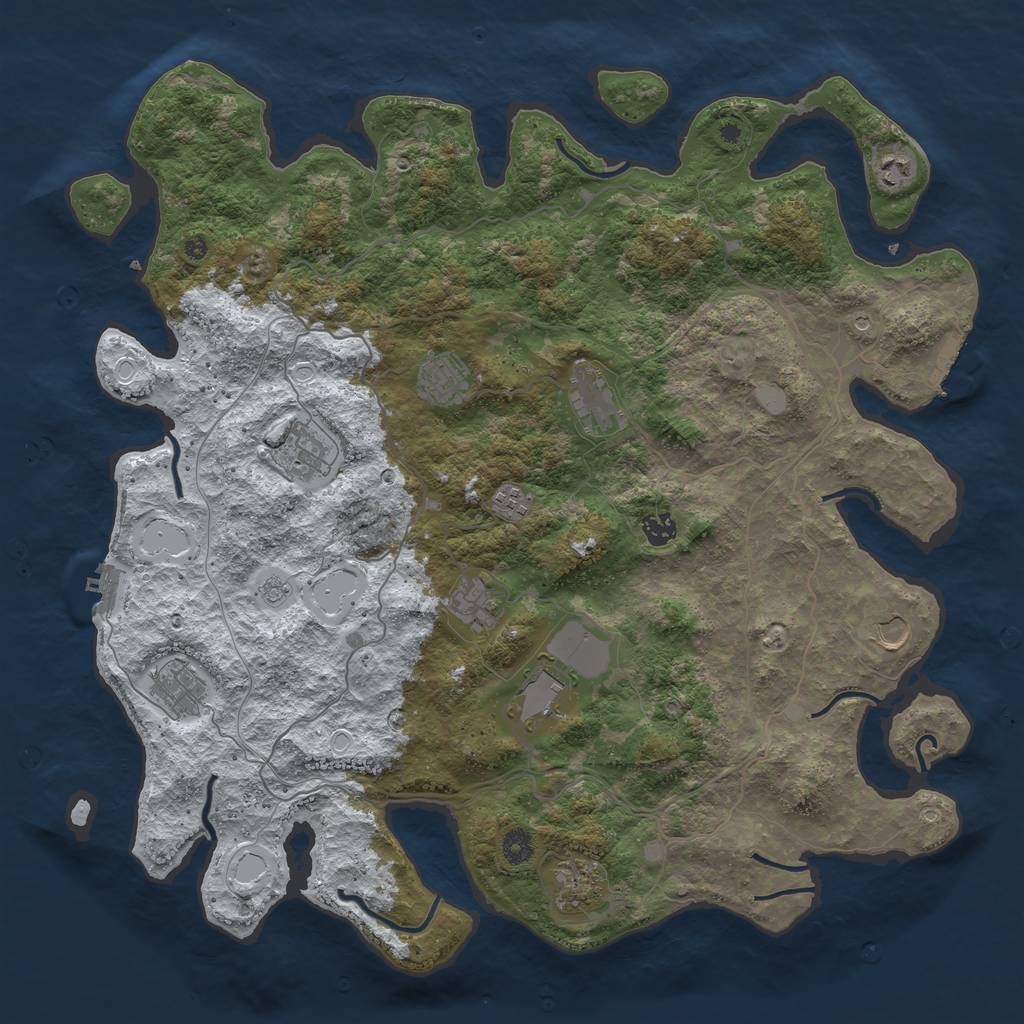 Rust Map: Procedural Map, Size: 4500, Seed: 1980651766, 20 Monuments