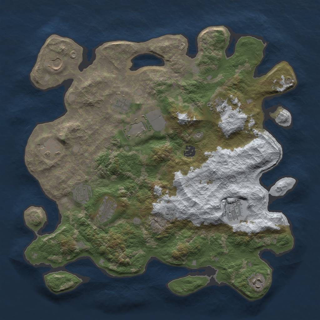 Rust Map: Barren, Size: 4000, Seed: 1678775197, 14 Monuments