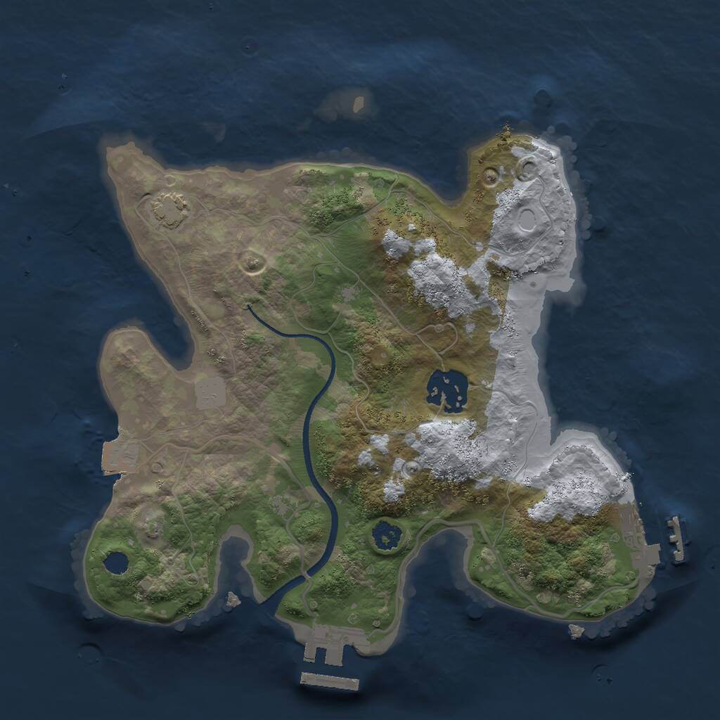 Rust Map: Procedural Map, Size: 2500, Seed: 321316, 5 Monuments