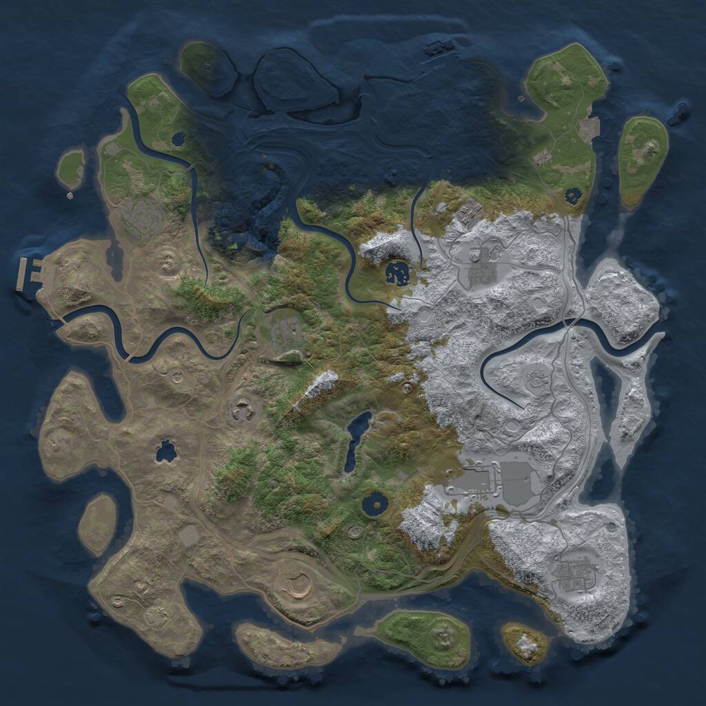 Rust Map: Procedural Map, Size: 4250, Seed: 836429097, 15 Monuments
