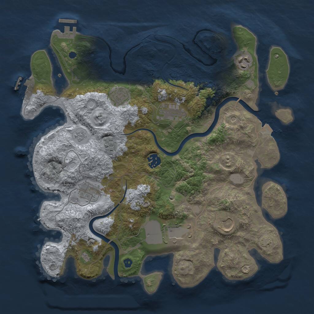 Rust Map: Procedural Map, Size: 3500, Seed: 112112461, 14 Monuments