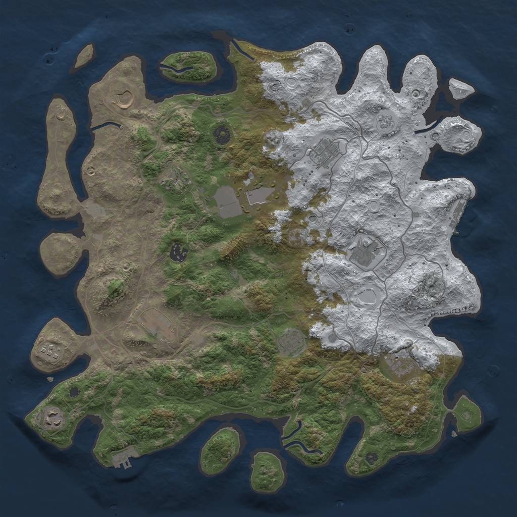 Rust Map: Procedural Map, Size: 4250, Seed: 66423, 20 Monuments