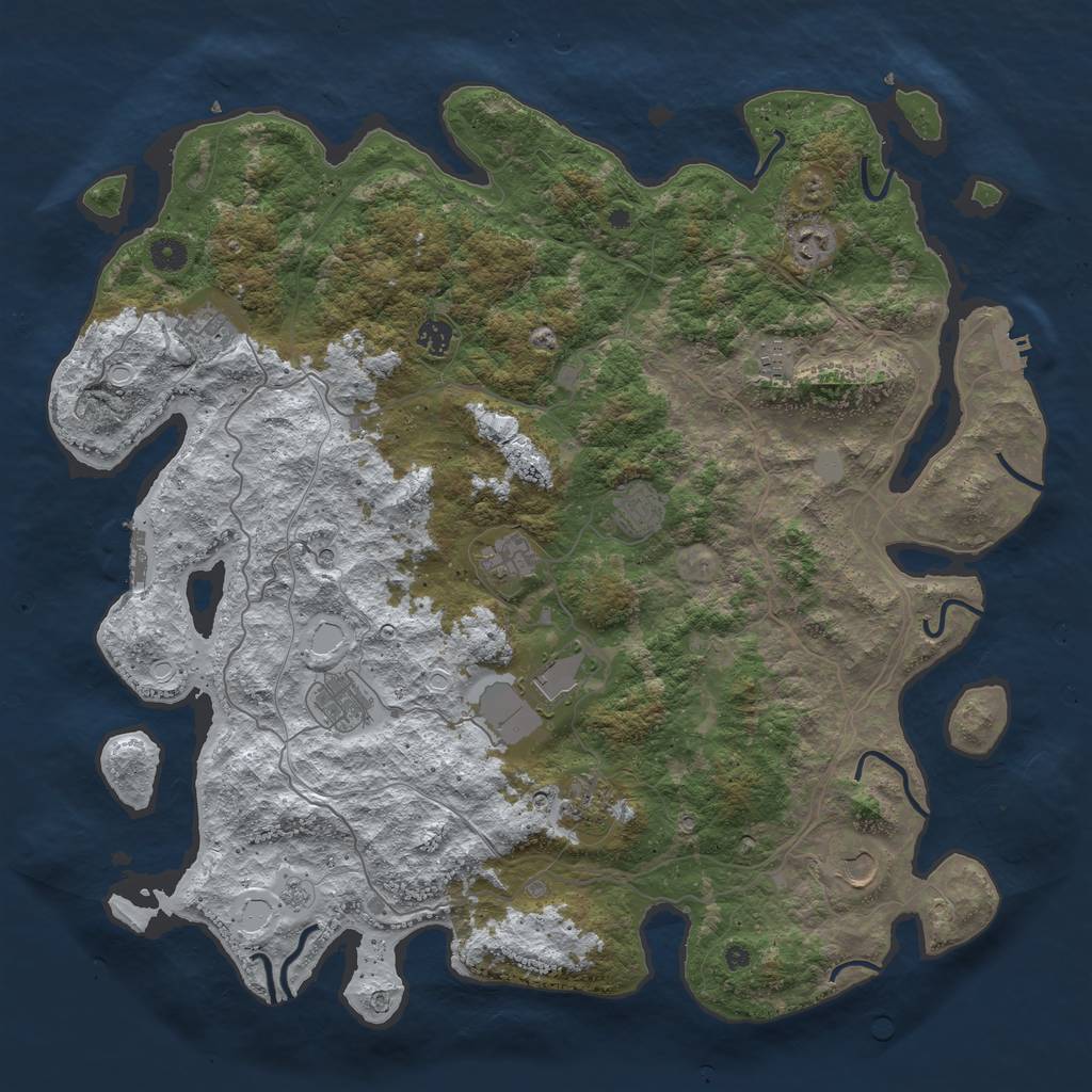 Rust Map: Procedural Map, Size: 4600, Seed: 5489, 19 Monuments