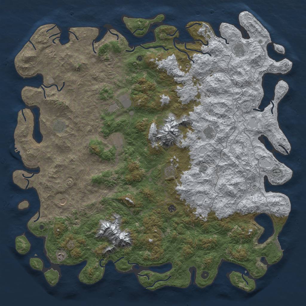 Rust Map: Procedural Map, Size: 6000, Seed: 472022, 20 Monuments