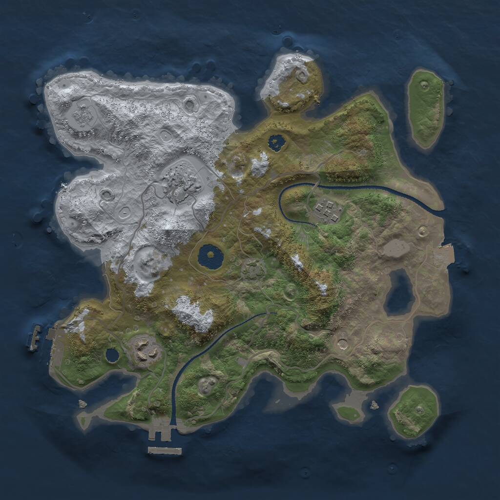 Rust Map: Procedural Map, Size: 3000, Seed: 898109222, 9 Monuments