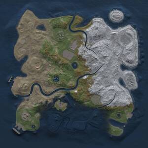 Thumbnail Rust Map: Procedural Map, Size: 3550, Seed: 391362, 15 Monuments