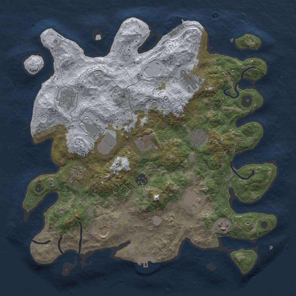 Rust Map: Procedural Map, Size: 3750, Seed: 269717877, 19 Monuments
