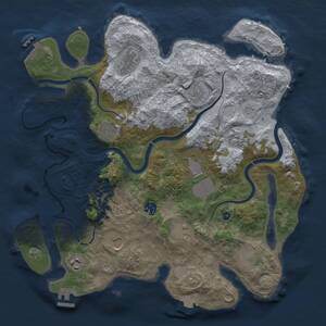 Thumbnail Rust Map: Procedural Map, Size: 3850, Seed: 1744764038, 17 Monuments