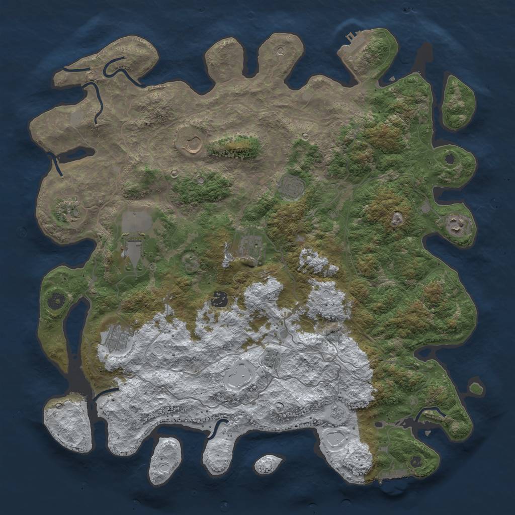 Rust Map: Procedural Map, Size: 4500, Seed: 1577406503, 18 Monuments