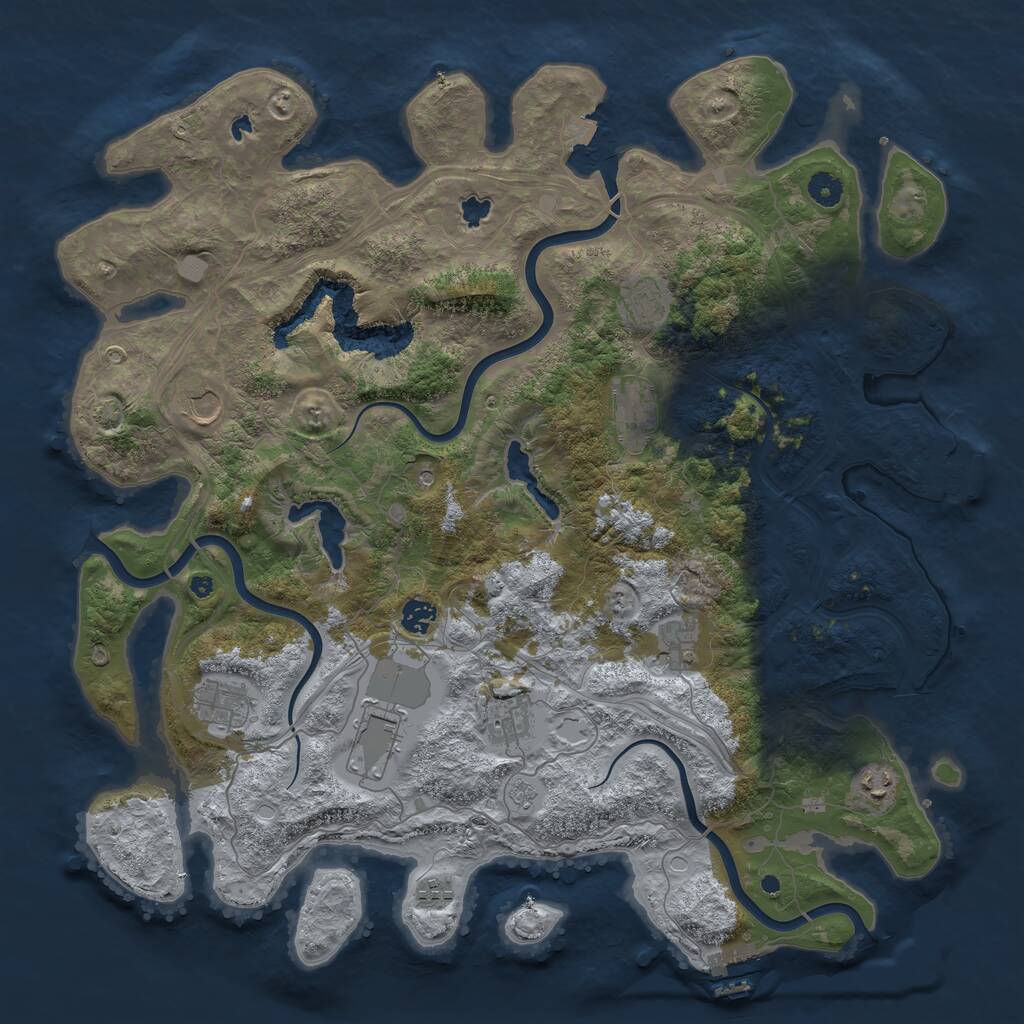 Rust Map: Procedural Map, Size: 4500, Seed: 1577406503, 16 Monuments