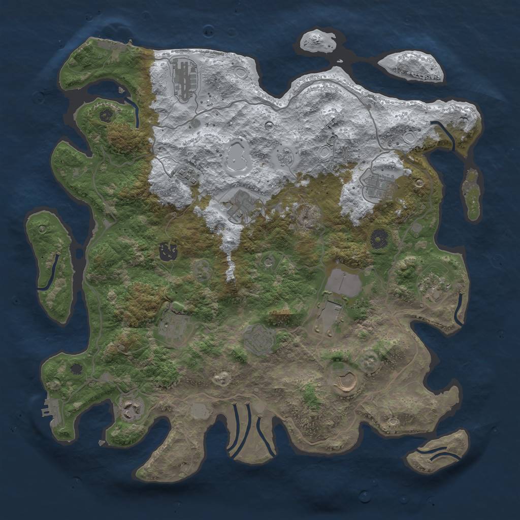 Rust Map: Procedural Map, Size: 4000, Seed: 400, 20 Monuments