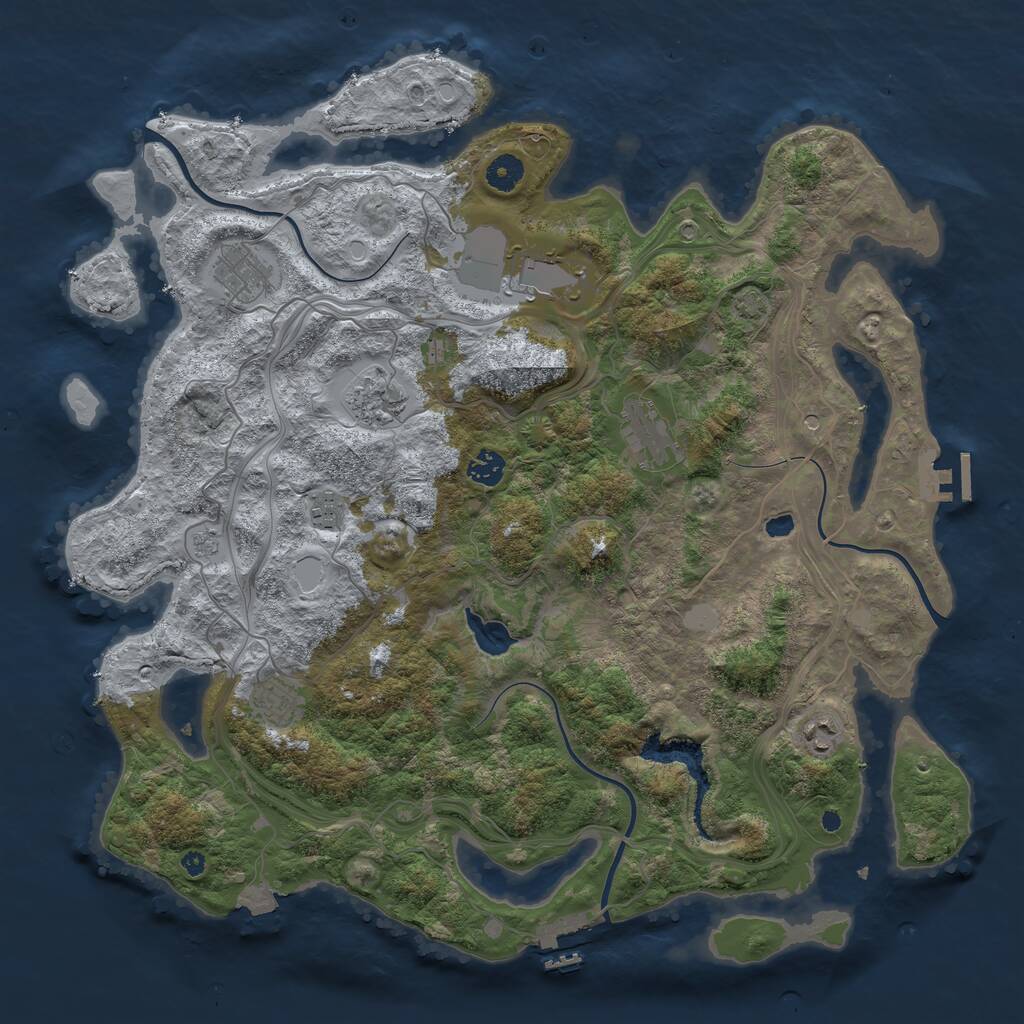 Rust Map: Procedural Map, Size: 4250, Seed: 165122123, 14 Monuments