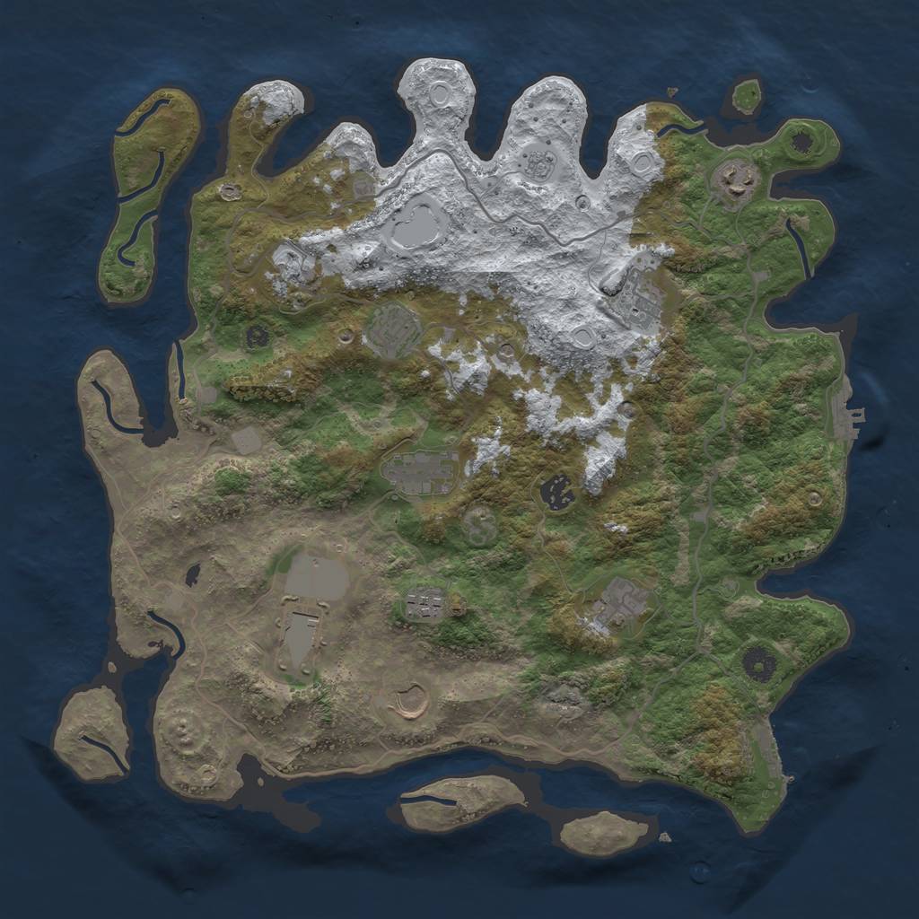 Rust Map: Procedural Map, Size: 4000, Seed: 29830724, 19 Monuments