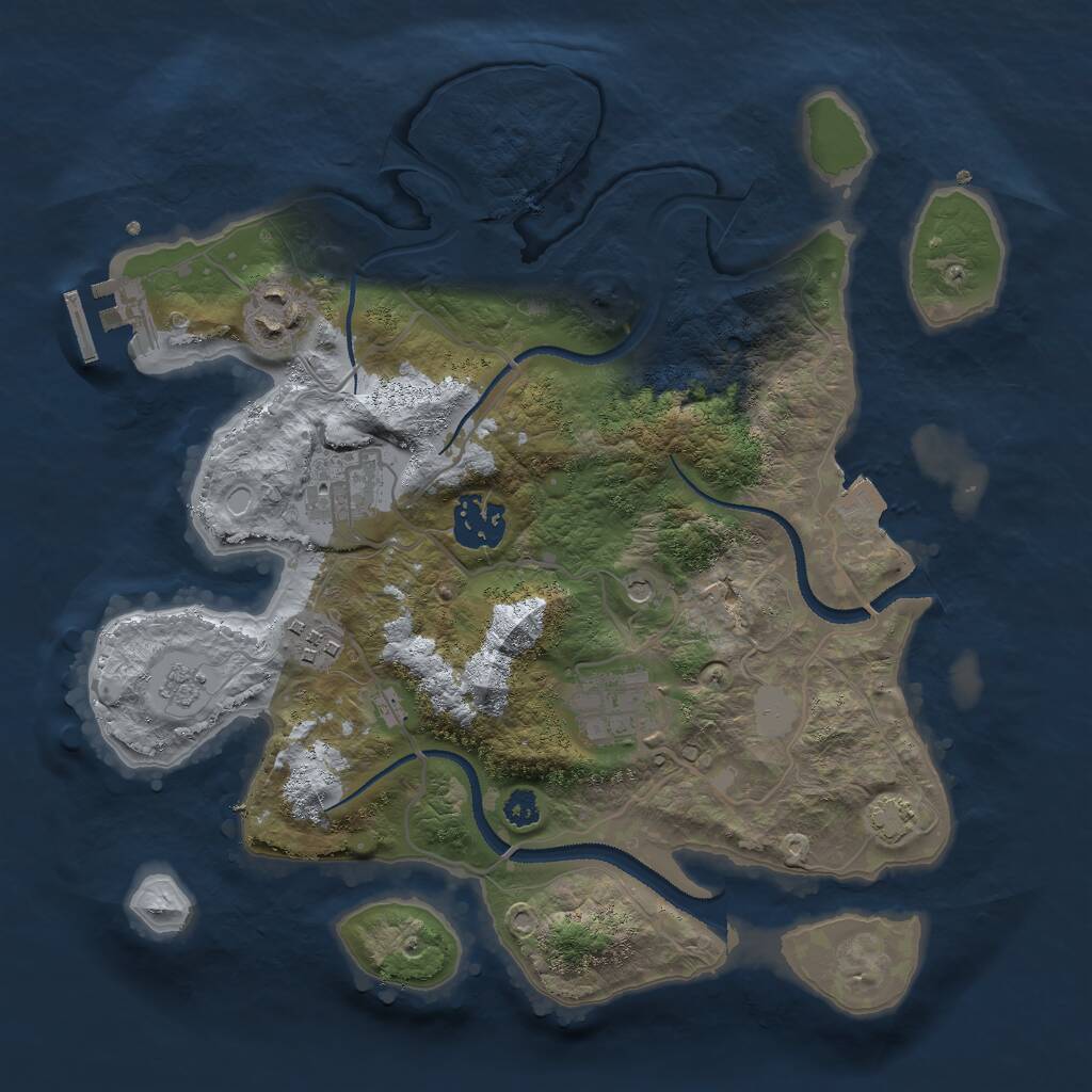 Rust Map: Procedural Map, Size: 3000, Seed: 1218837529, 10 Monuments