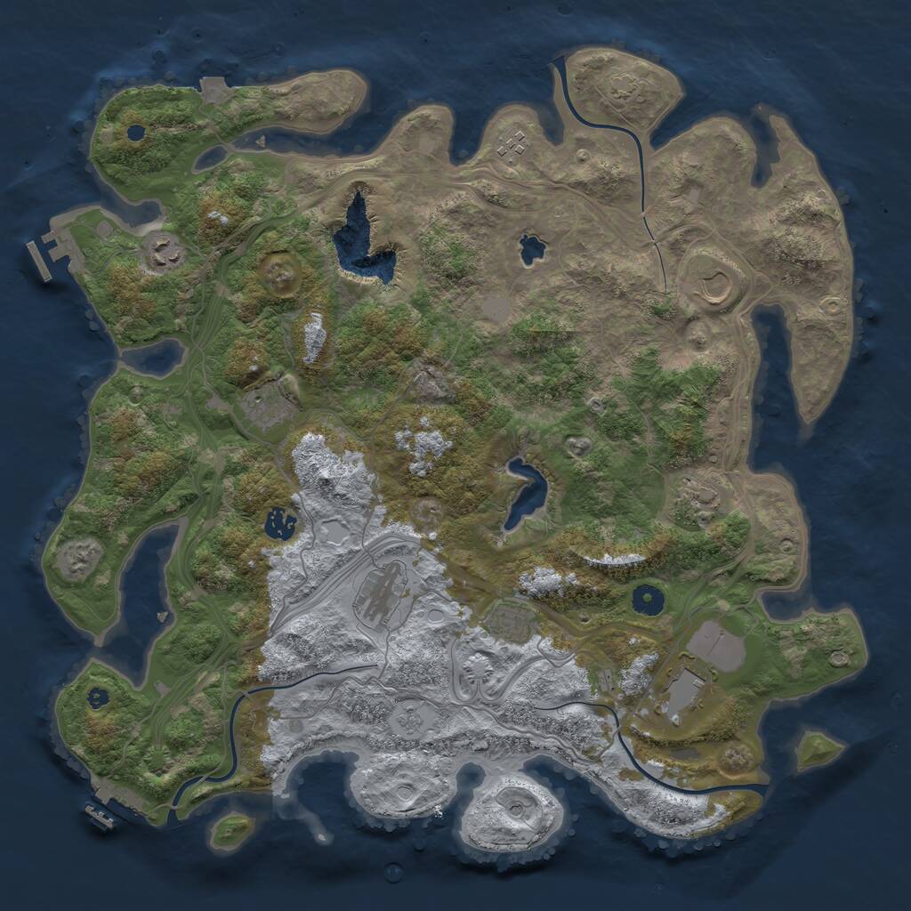 Rust Map: Procedural Map, Size: 4300, Seed: 163470235, 15 Monuments