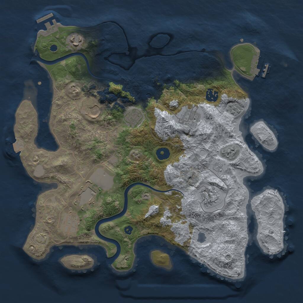 Rust Map: Procedural Map, Size: 3500, Seed: 425936, 15 Monuments