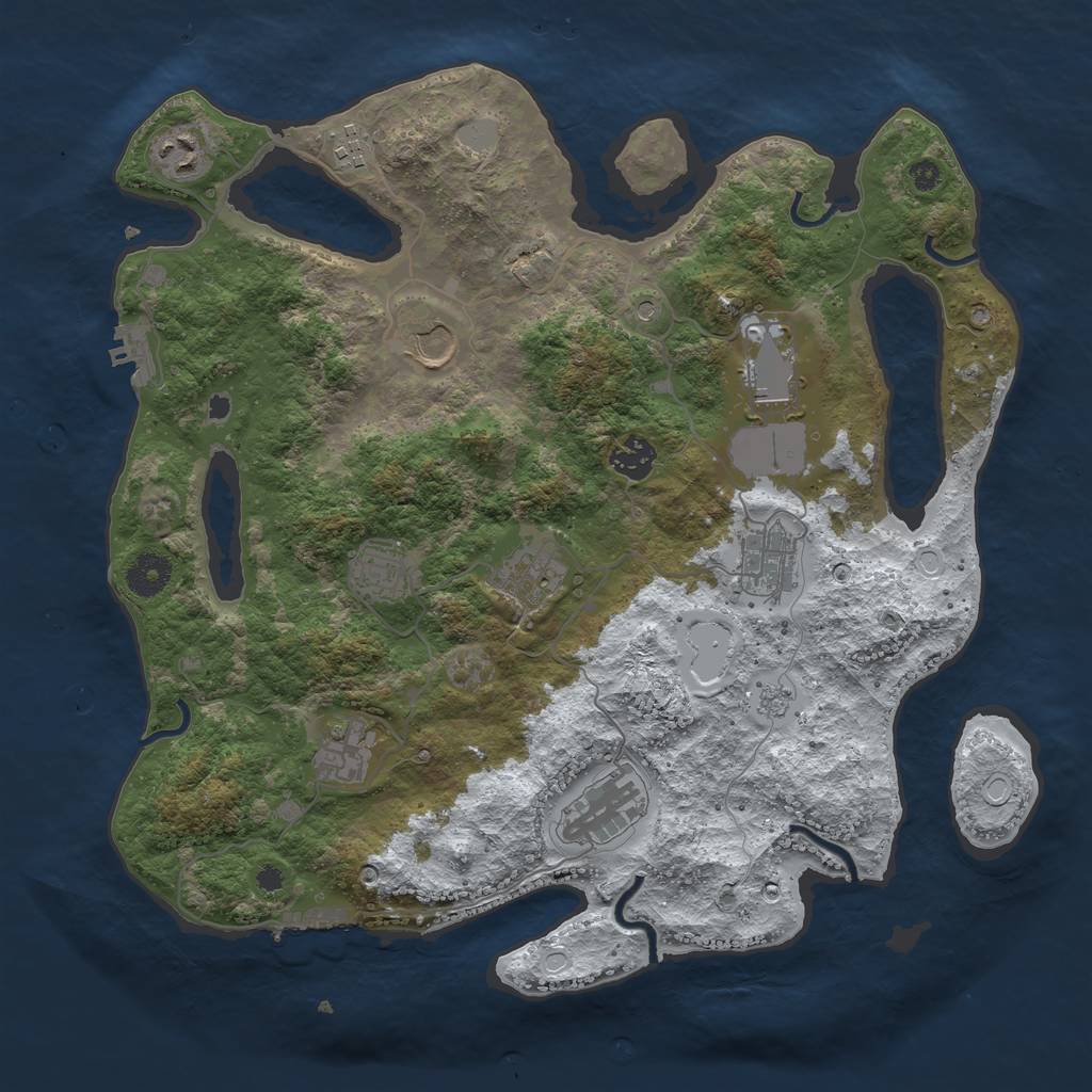 Rust Map: Procedural Map, Size: 3750, Seed: 111, 19 Monuments