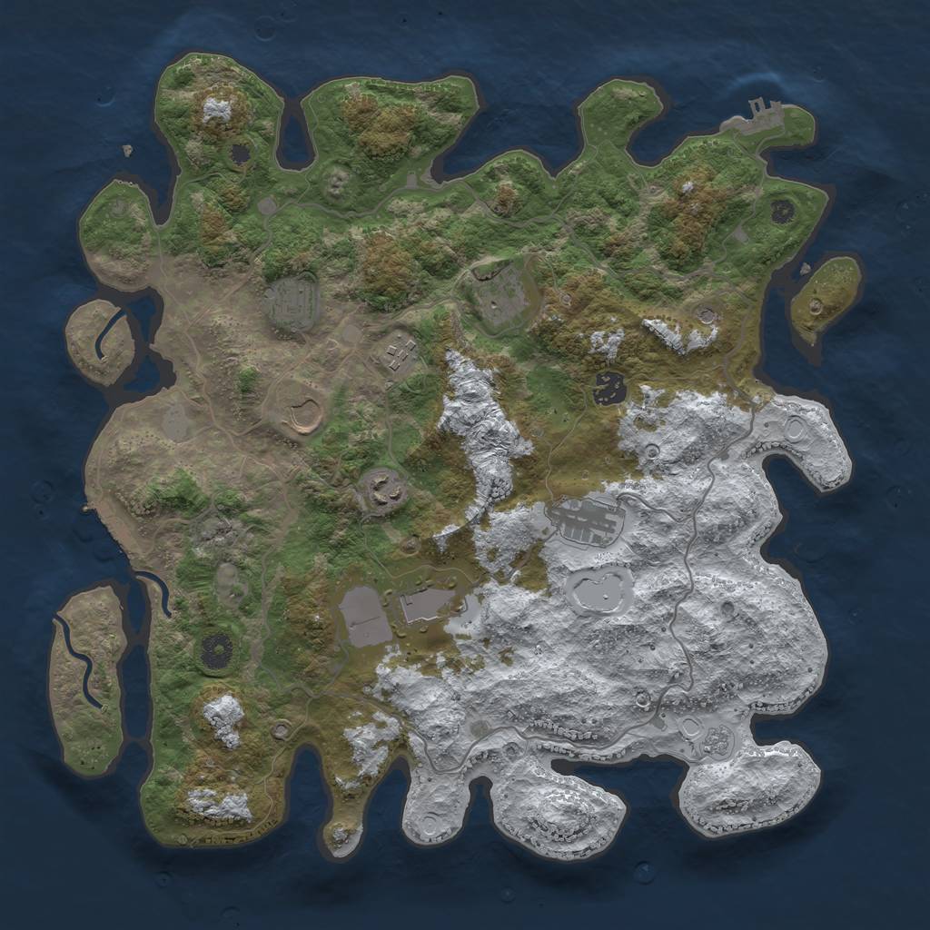 Rust Map: Procedural Map, Size: 4000, Seed: 11249, 17 Monuments