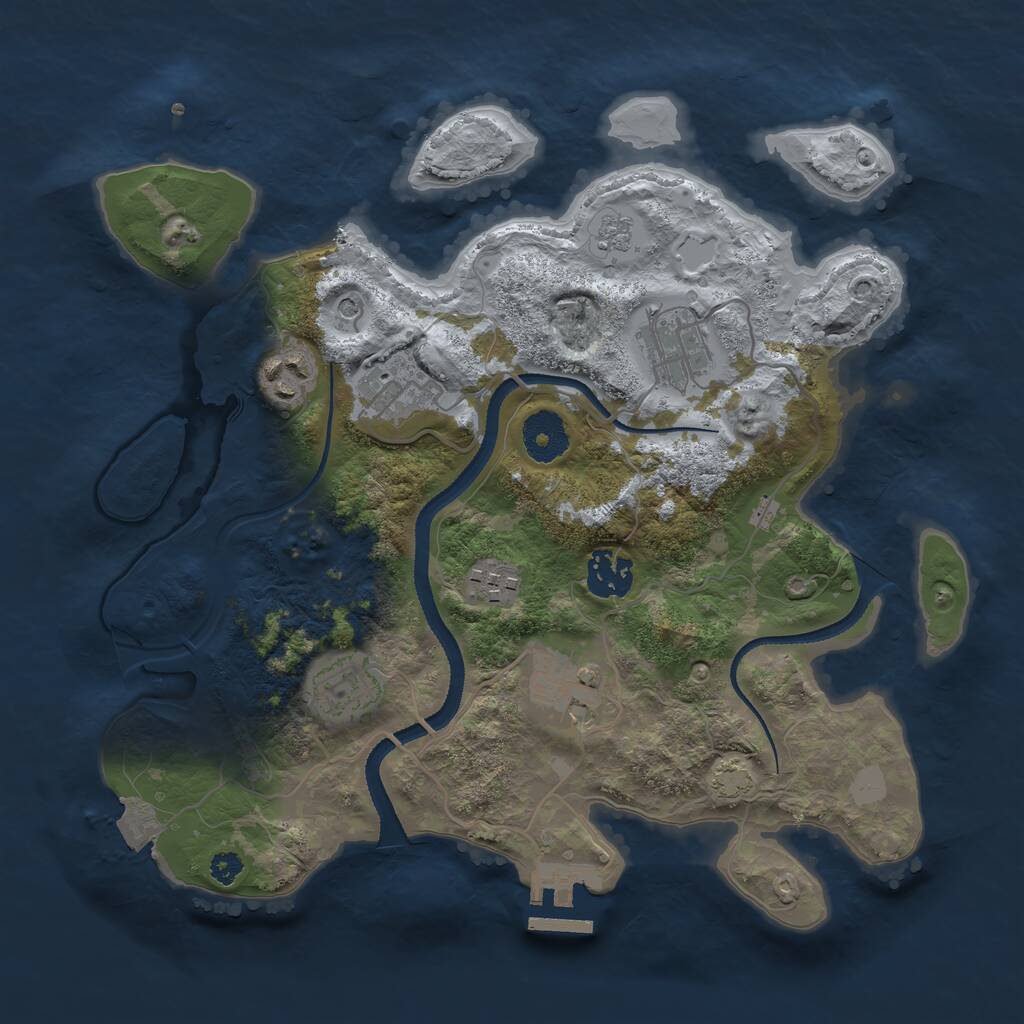 Rust Map: Procedural Map, Size: 3200, Seed: 13400, 12 Monuments