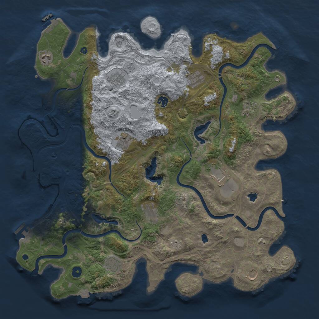 Rust Map: Procedural Map, Size: 4500, Seed: 1501071026, 17 Monuments