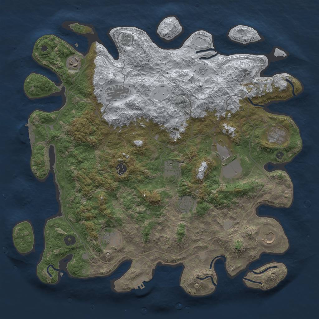 Rust Map: Procedural Map, Size: 4250, Seed: 1657654, 19 Monuments