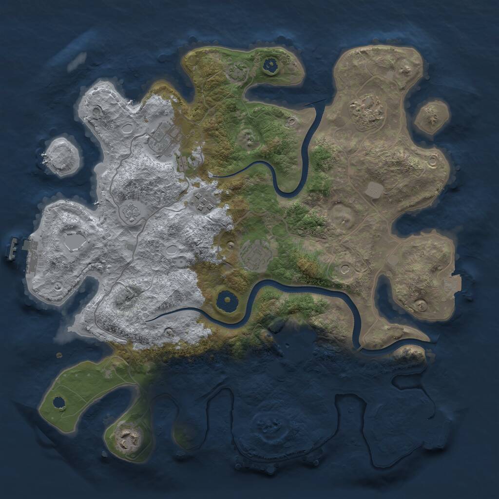 Rust Map: Procedural Map, Size: 3500, Seed: 1532132218, 12 Monuments