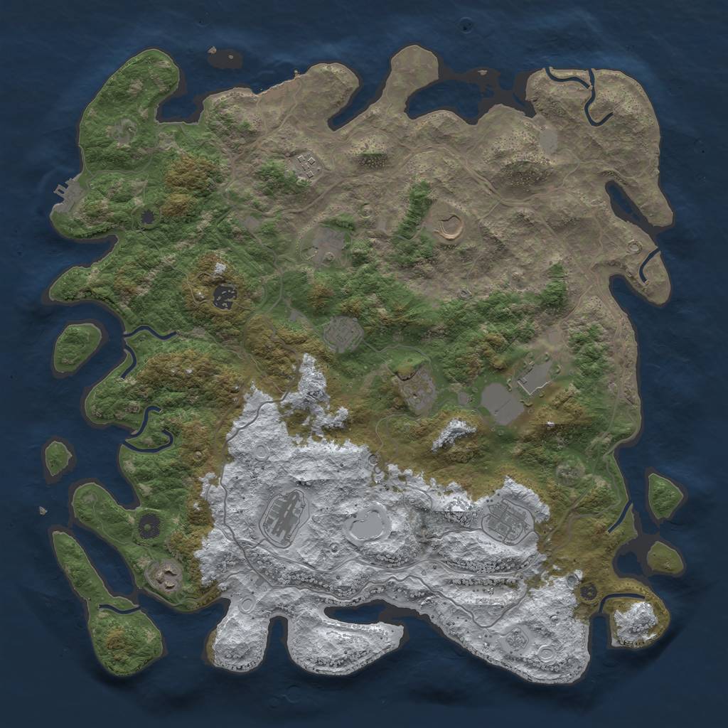 Rust Map: Procedural Map, Size: 4500, Seed: 415140081, 19 Monuments
