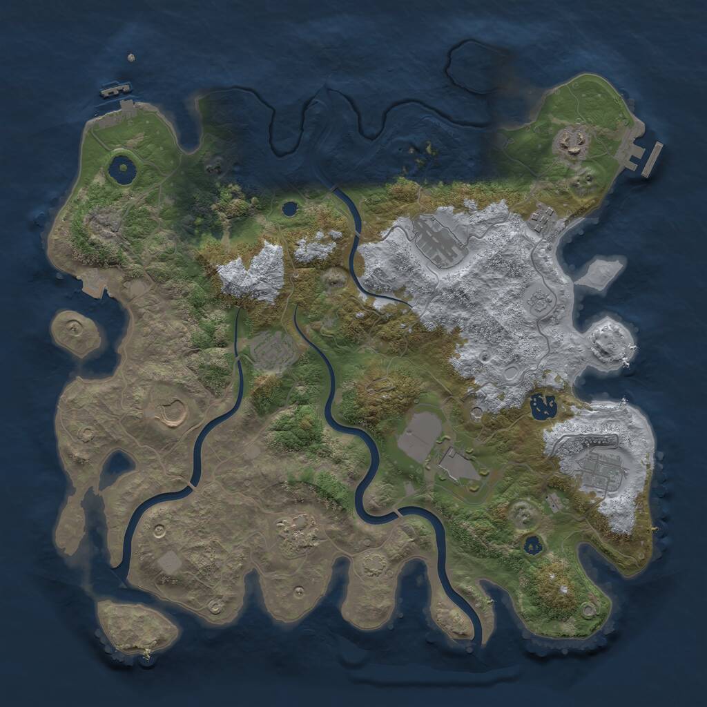Rust Map: Procedural Map, Size: 3850, Seed: 1603988193, 15 Monuments