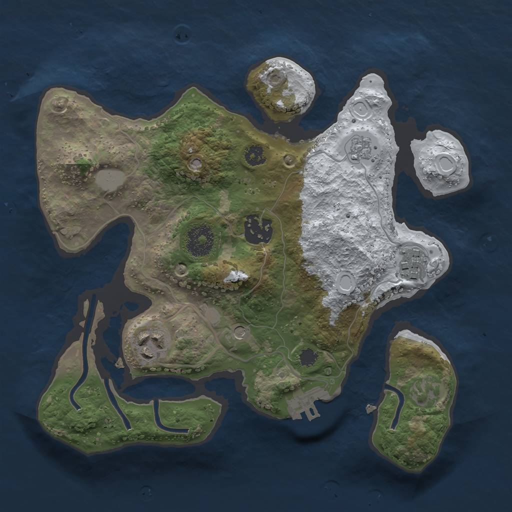 Rust Map: Procedural Map, Size: 2550, Seed: 6465658, 11 Monuments