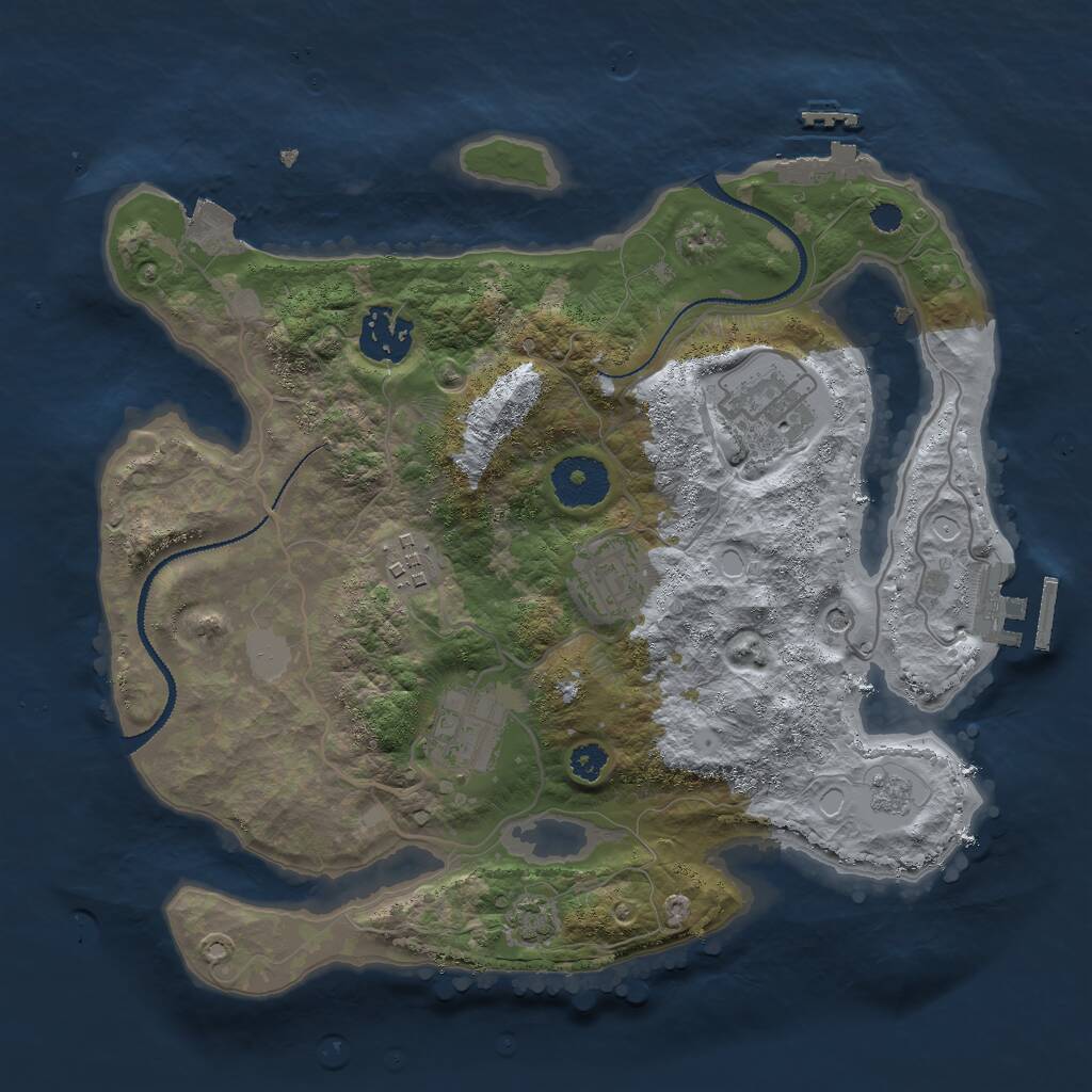 Rust Map: Procedural Map, Size: 3000, Seed: 1403184429, 11 Monuments