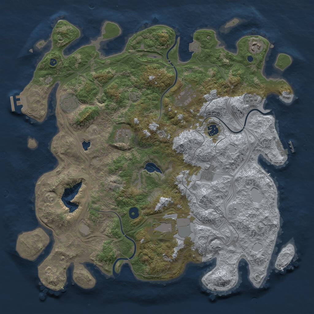 Rust Map: Procedural Map, Size: 4250, Seed: 45618489, 14 Monuments