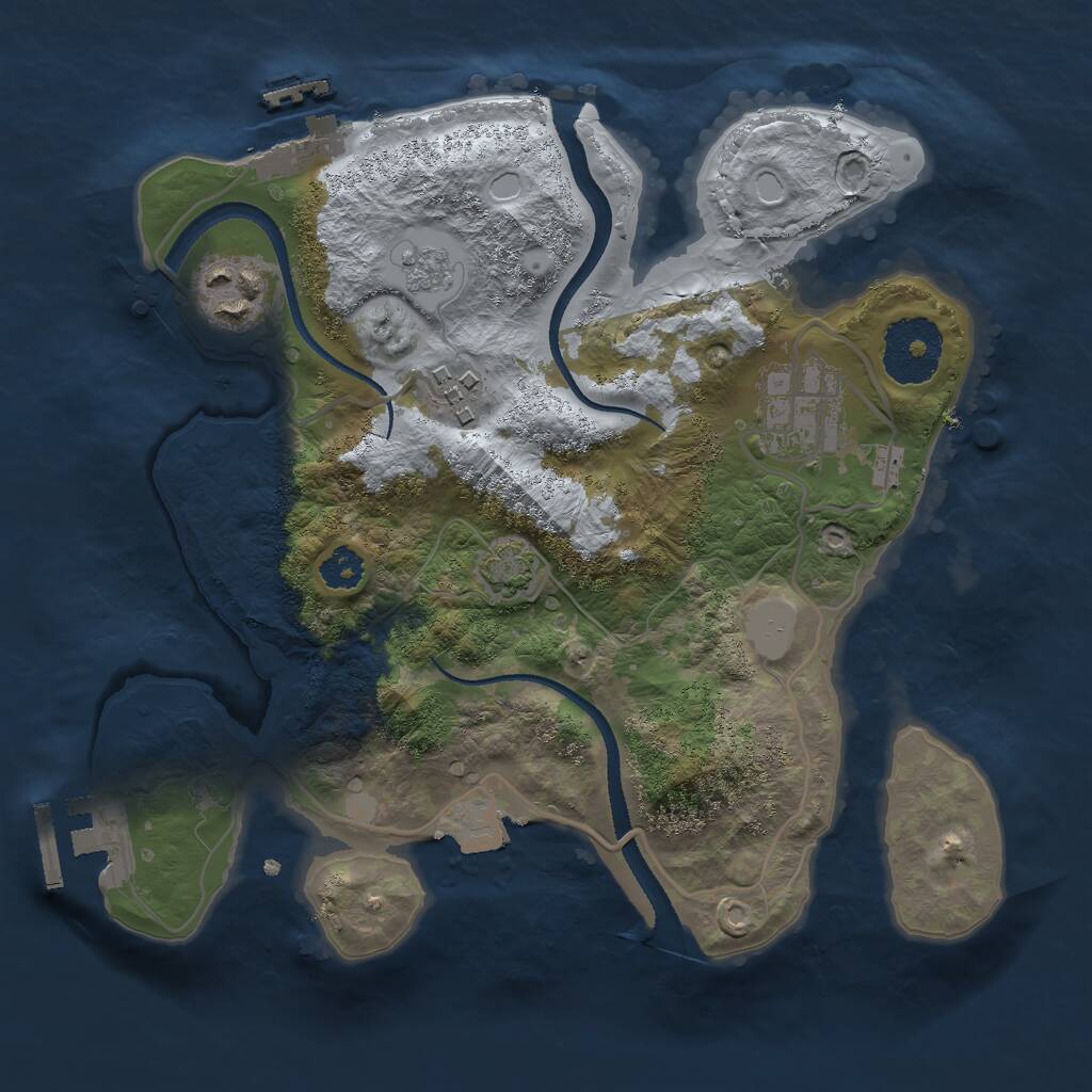 Rust Map: Procedural Map, Size: 2575, Seed: 7031982, 8 Monuments