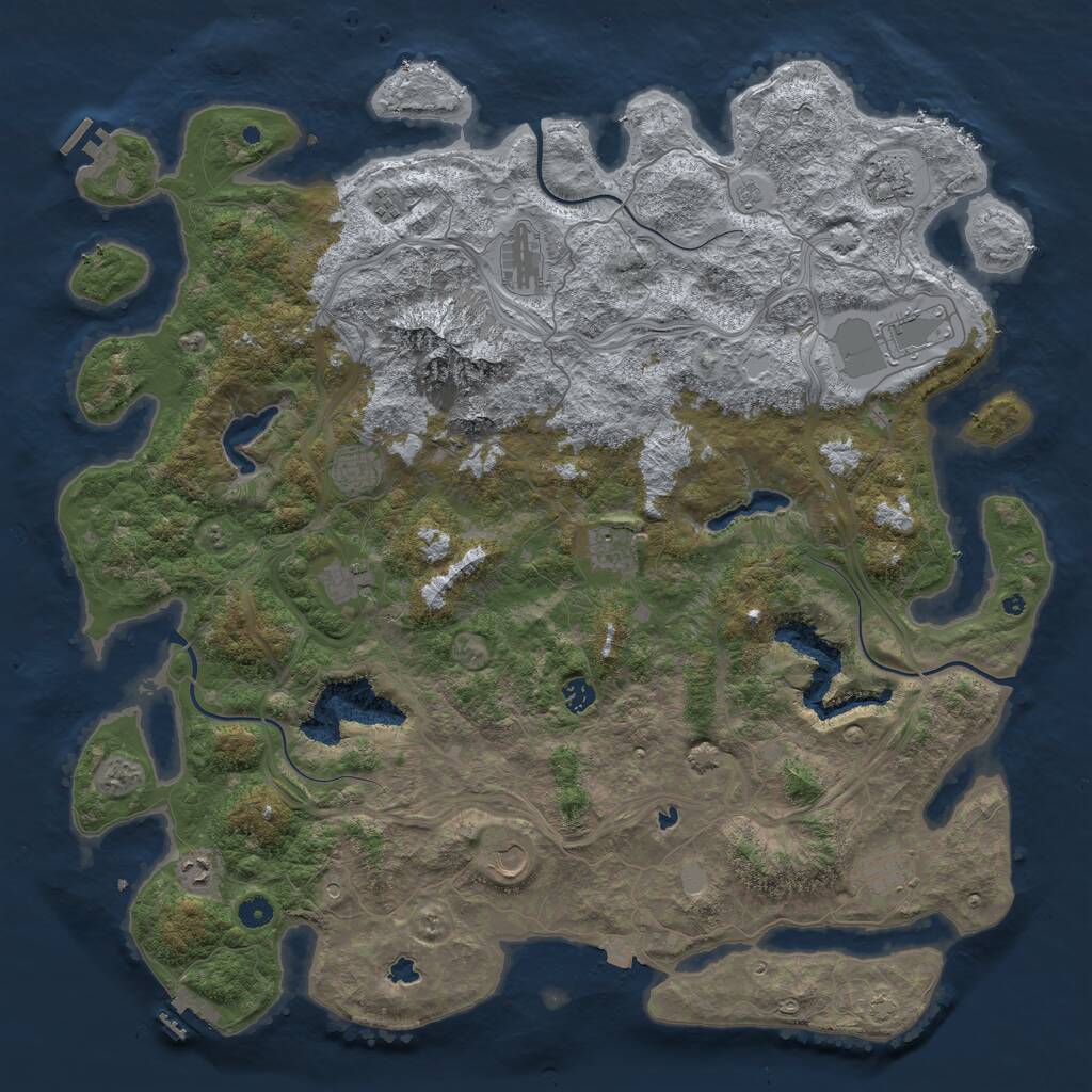 Rust Map: Procedural Map, Size: 5000, Seed: 53435342, 17 Monuments