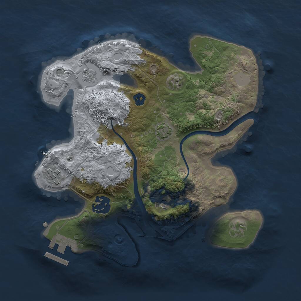 Rust Map: Procedural Map, Size: 2450, Seed: 6203666, 7 Monuments