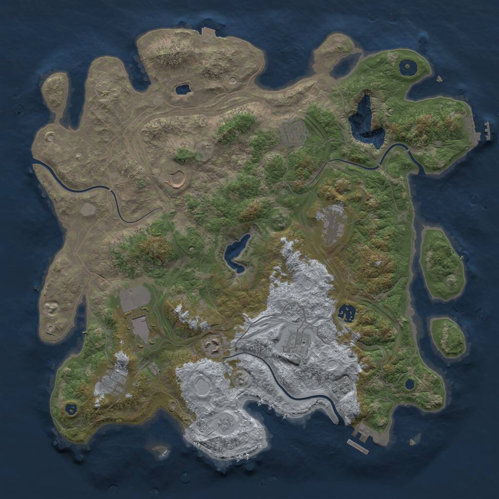 Rust Map: Procedural Map, Size: 4250, Seed: 218152515, 15 Monuments