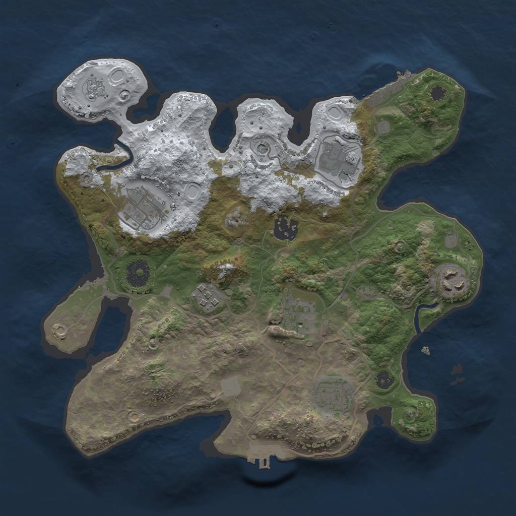 Rust Map: Procedural Map, Size: 3000, Seed: 5500, 16 Monuments
