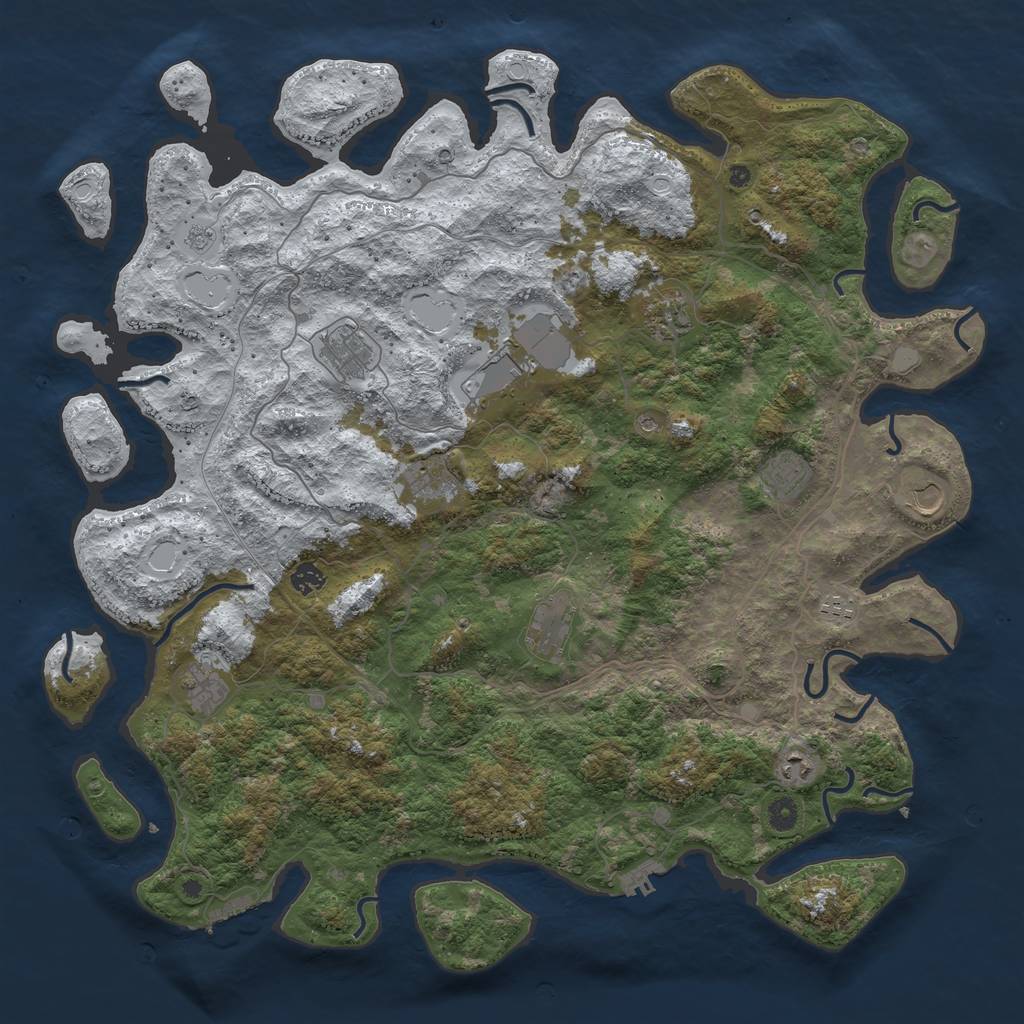 Rust Map: Procedural Map, Size: 4800, Seed: 6124576, 20 Monuments