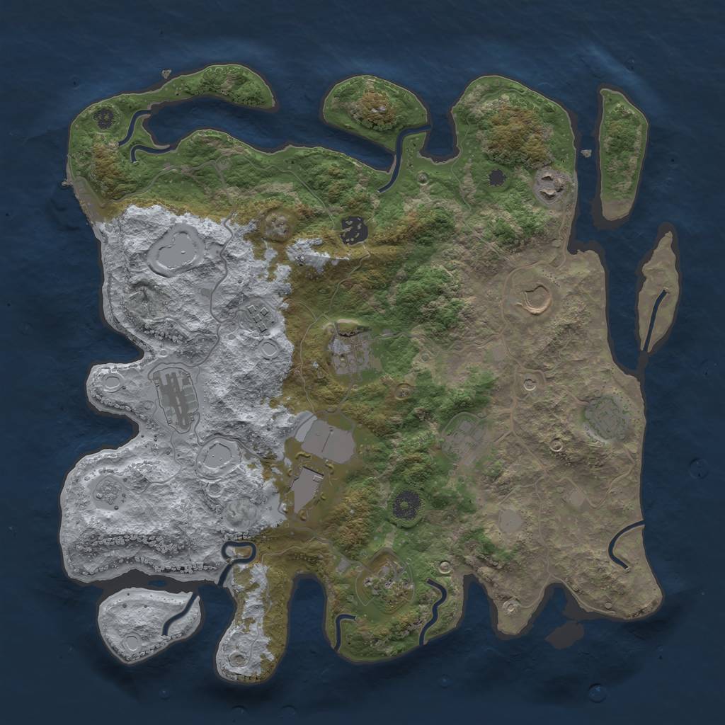 Rust Map: Procedural Map, Size: 3750, Seed: 4764098, 16 Monuments