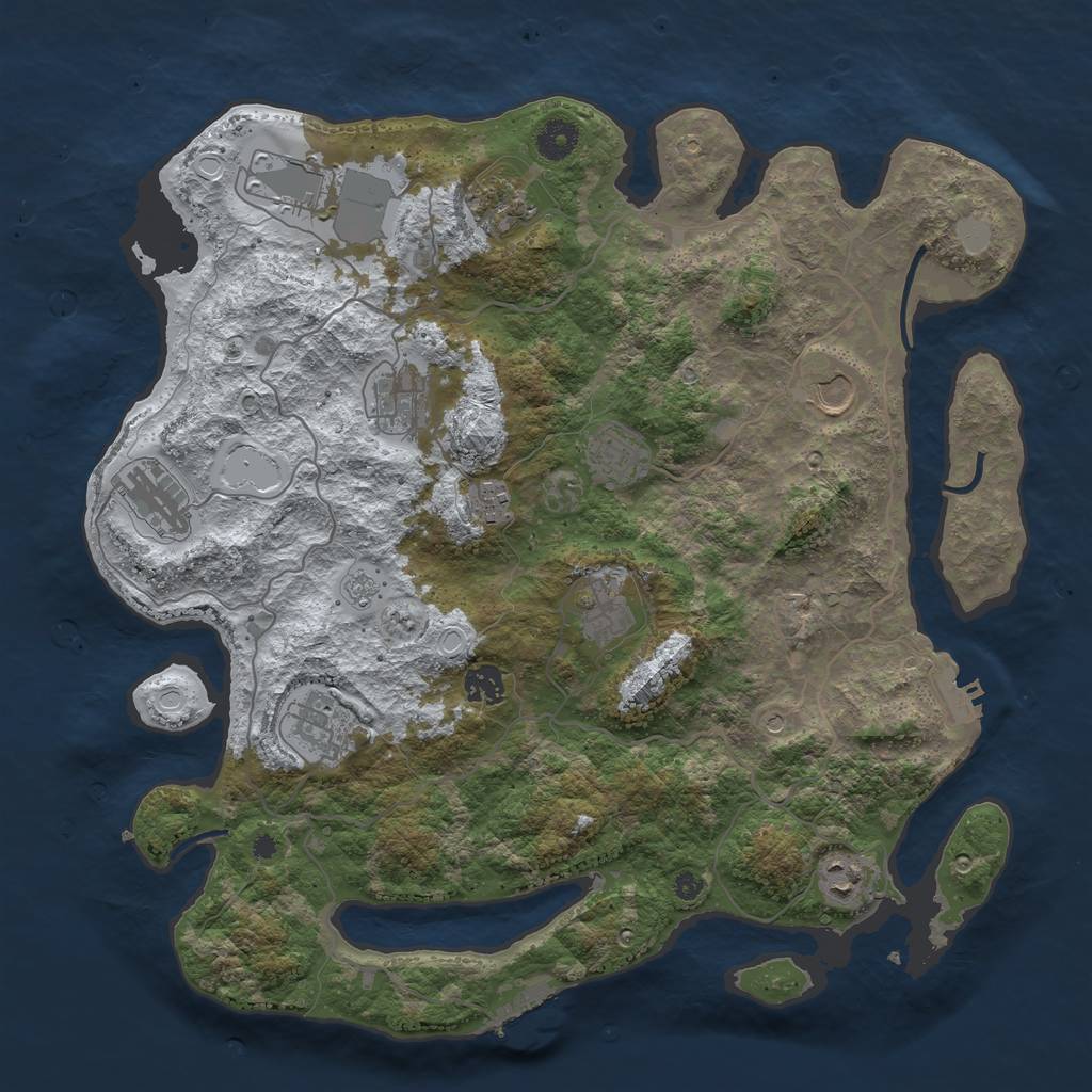 Rust Map: Procedural Map, Size: 4000, Seed: 400030, 20 Monuments