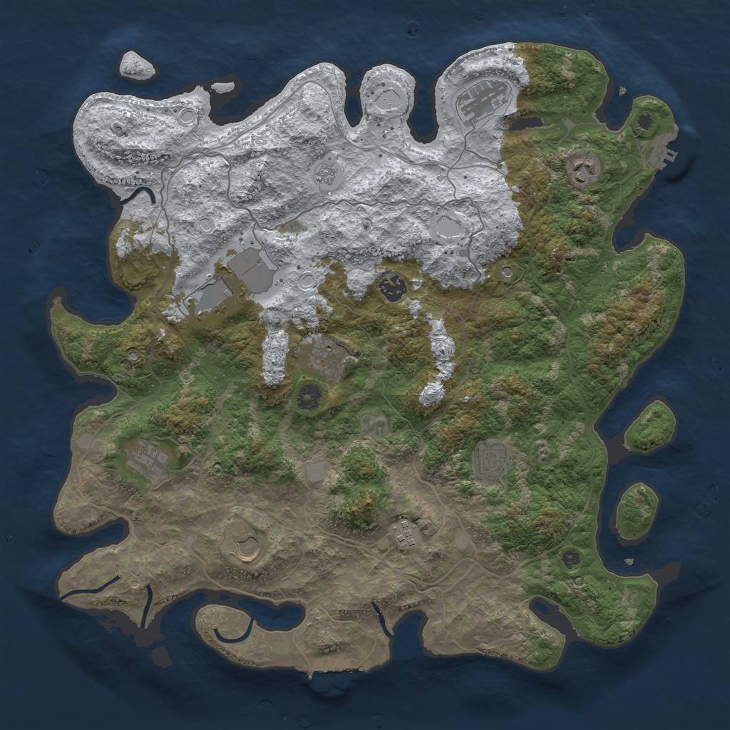 Rust Map: Procedural Map, Size: 4250, Seed: 836145369, 18 Monuments