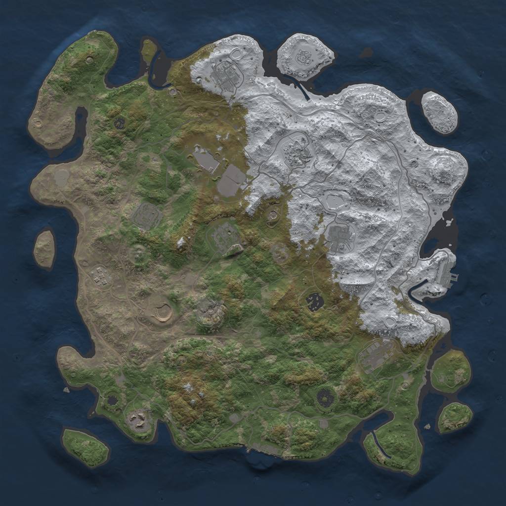 Rust Map: Procedural Map, Size: 4250, Seed: 507907041, 20 Monuments
