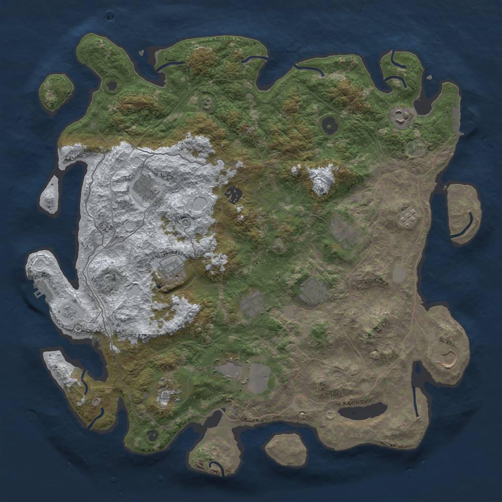 Rust Map: Procedural Map, Size: 4500, Seed: 2147181680, 20 Monuments