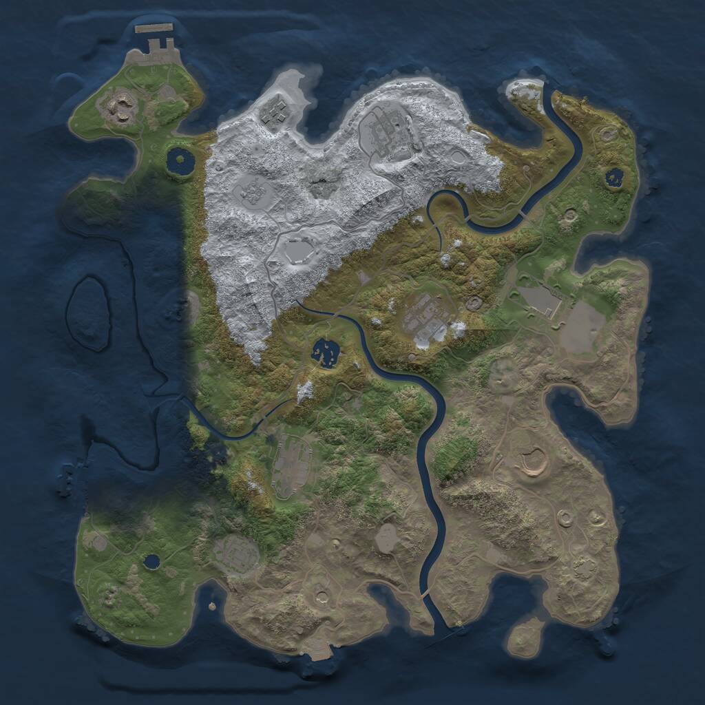 Rust Map: Procedural Map, Size: 3750, Seed: 4862, 15 Monuments
