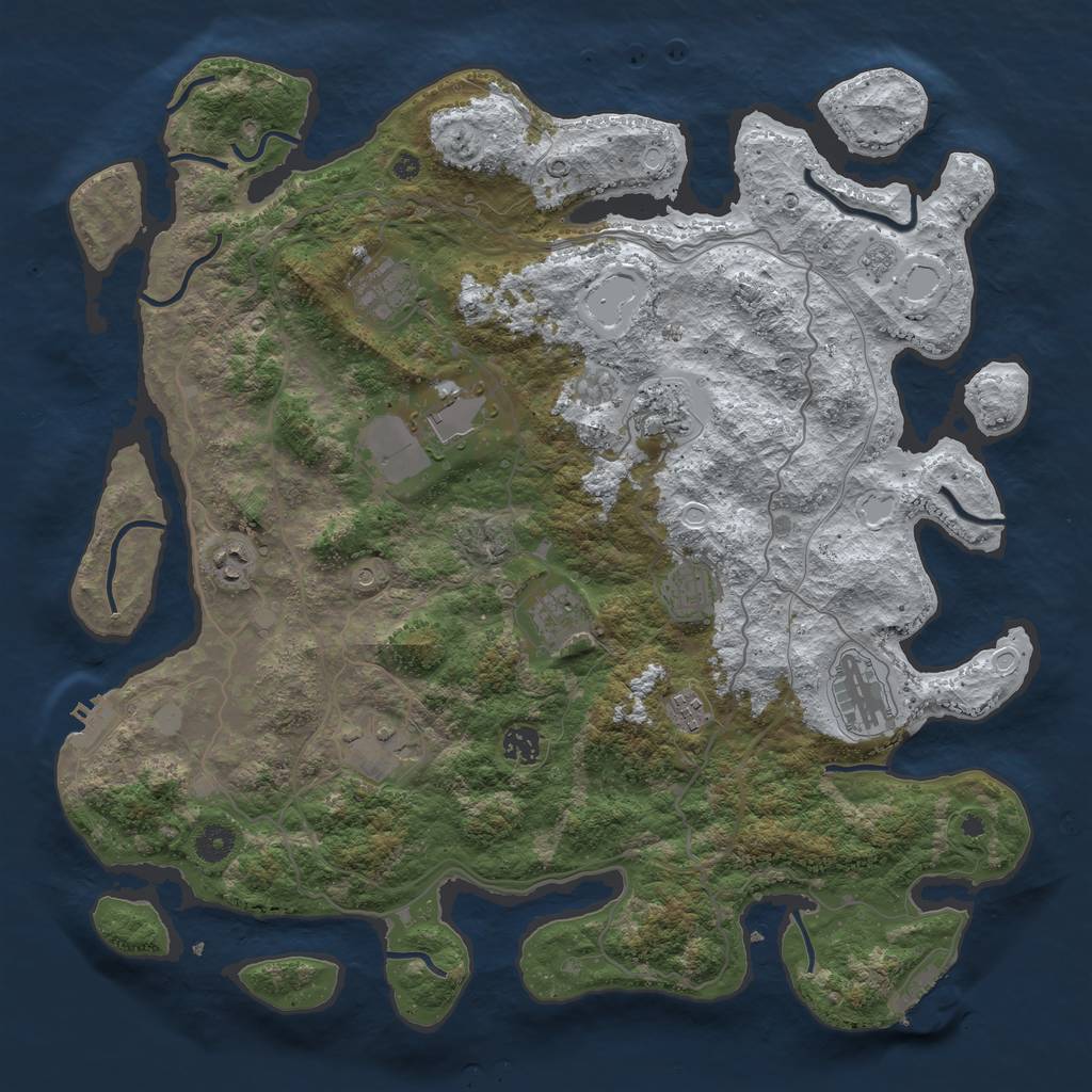 Rust Map: Procedural Map, Size: 4250, Seed: 54827419, 19 Monuments