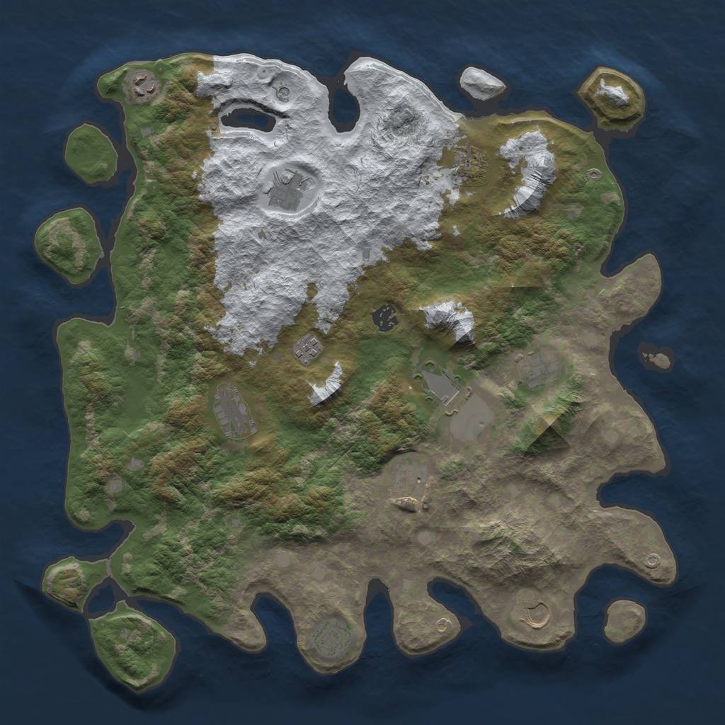 Rust Map: Barren, Size: 4250, Seed: 21321, 14 Monuments