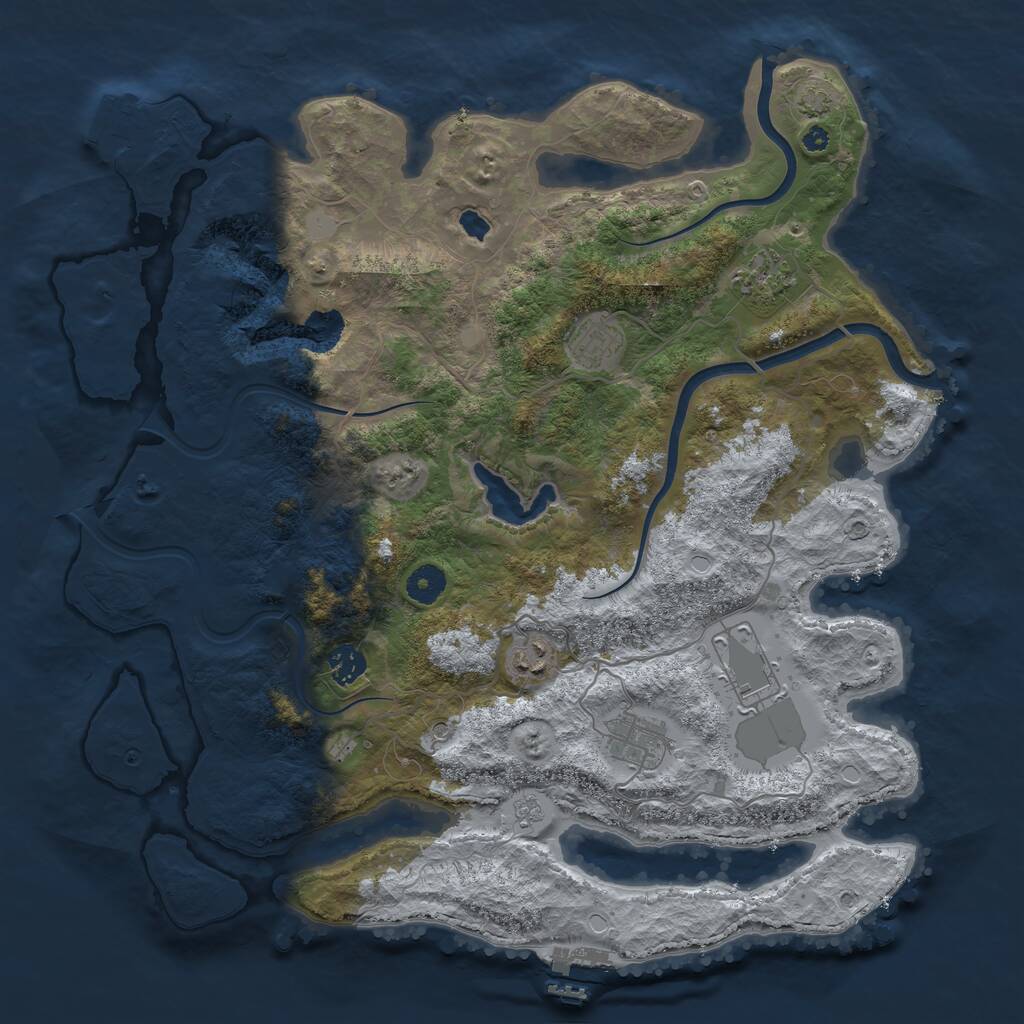 Rust Map: Procedural Map, Size: 4000, Seed: 114, 12 Monuments