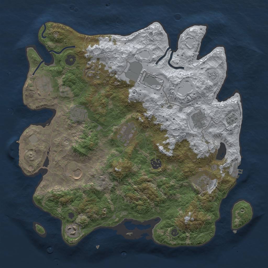 Rust Map: Procedural Map, Size: 3700, Seed: 1623866994, 20 Monuments