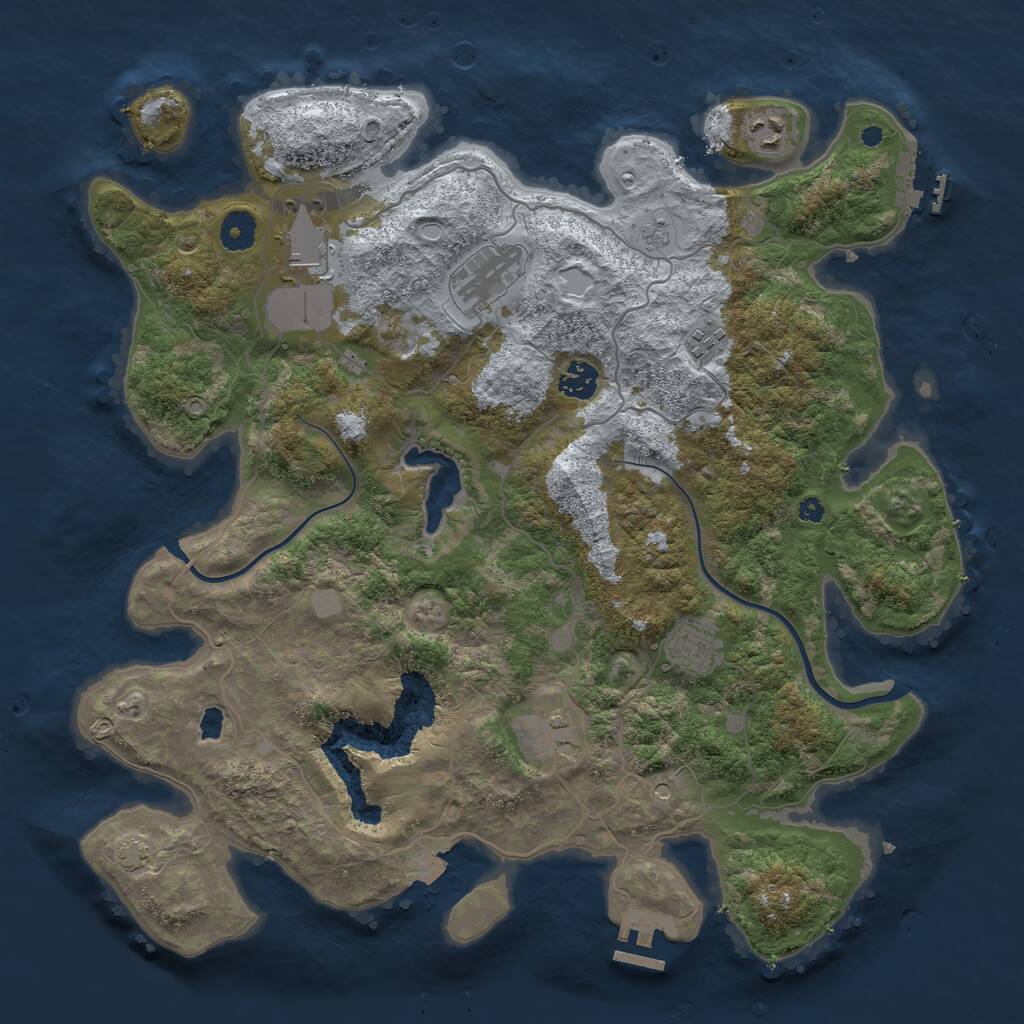 Rust Map: Procedural Map, Size: 4000, Seed: 968593832, 13 Monuments