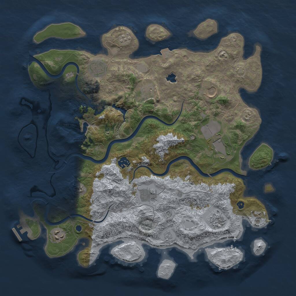 Rust Map: Procedural Map, Size: 4000, Seed: 4812139, 14 Monuments