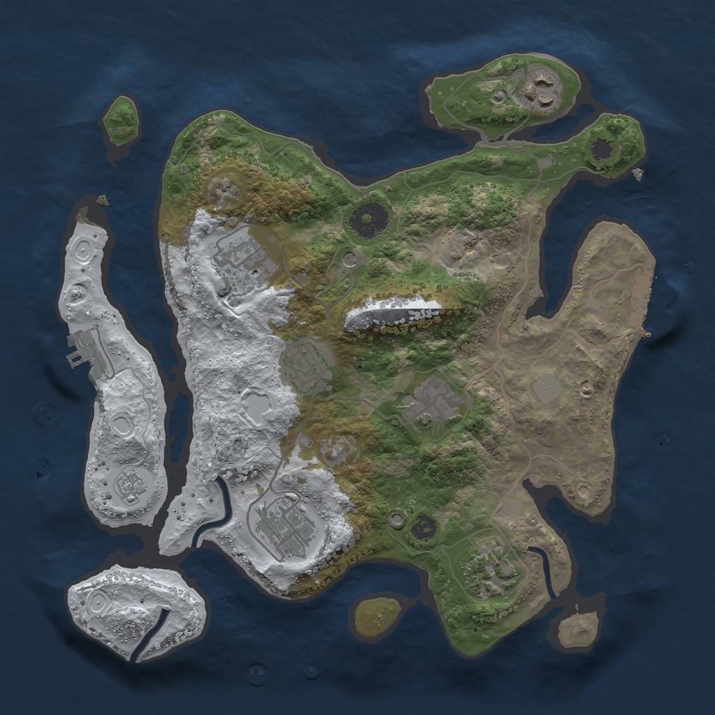Rust Map: Procedural Map, Size: 3000, Seed: 5241, 15 Monuments